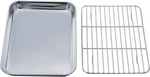 Teamfar Toaster Oven Tray & Rack Set 9.3"X7"X1" Stainless Steel Pan. Fixed Price $14.93.