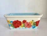 Pioneer Woman 6.5 Red Sweet Rose Mini Stoneware Loaf Pan Baking Country Kitchen. Fixed Price $13.50.