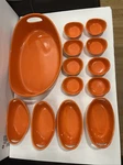 Rachael Ray Stoneware Bakeware Set - Vibrant Orange 13 Pieces. Fixed Price $90.00.
