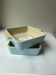 Of 2 Le Creuset Square Stoneware, Baking Dish 14CM 6X6 Sky Blue. Fixed Price $55.00.