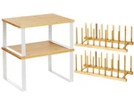 4 Pcs Kitchen Organizer Accessories Set Cabinet Shelf And Bamboo Di.... Fixed Price $40.74.