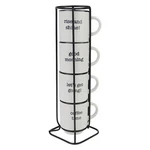 Boston Warehouse 3-OZ Stacked Espresso Cups, Coffee Time Set 4. Fixed Price $22.34.