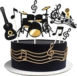 8 Pack Theme Cake Topper Glitter Guitar Drums Musical Symbols Pick. Fixed Price $9.16.