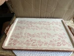 Temptations Red Floral Lace Baking Sheet 13X9 Rectangular Serving Tray Platter. Fixed Price $23.00.