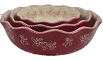 Temp-tations Red Floral Lace Nesting Bowls Set Of 3 Ruffled Edged Mixing. Fixed Price $49.95.