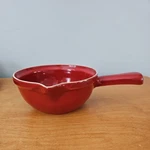Emile Henry Fondue Sauce Pouring Pot France 7" Red Flame Enamel Stoneware 29.02. Fixed Price $24.00.