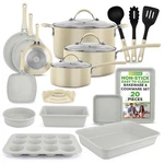 Nutrichef 20 Pcs Home Kitchen Cookware & Bakeware Set- Non-stick, High-quality. Fixed Price $166.99.