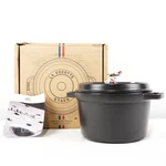 Staub Cocotte Deep Round Enameled Cast Iron Dutch Oven In Black 20CM/2.75L. Fixed Price $199.99.