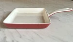 Vintage Prizerware Enameled Cast Iron 5.5" Square Pan Red Kitchen Cookware. Fixed Price $36.00.