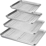 16 + 12.5 10.4 9 Inch Baking Sheet And Rack Set, Stainless Steel, 8 Pcs. Fixed Price $76.99.