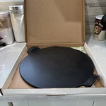 Emile Henry 14.5-INCH Round Smooth Ceramic Bbq Pizza Stone Bakeware, Charcoal. Fixed Price $55.00.