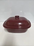 Pampered Chef Cranberry Deep Roaster Covered Baker Stoneware 3.1 Qt Dutch Oven. Fixed Price $35.87.