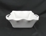Bia Cordon Bleu White Porcelain Square Baker, Wavy Edge With Handles, 7" X 6.5". Fixed Price $15.99.