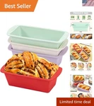 4PCS Mini Silicone Loaf Pans Flexible Non-stick Molds For Bakers' Delight. Fixed Price $16.99.