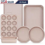 Nonstick Baking Pans Set Carbon Steel Silicone Bakeware Kitchen Essentials 6 Pcs. Fixed Price $54.70.