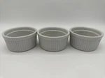 Norpro Una White Ribbed Porcelain Ramekin Set Of 3. Fixed Price $12.00.