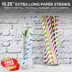 Chunspak 600PC 10" Unwrapped Paper Straws 8 Assorted Colors Bulk. Fixed Price $64.99.