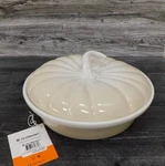 Creuset Stoneware Collectible 9-INCH Pumpkin Baker With Lid, Meringue. Fixed Price $118.95.