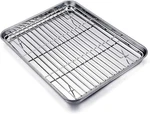 Teamfar Baking Tray And Rack Set, Stainless Steel 12.5 X 10 1INCH, Silver. Fixed Price $25.99.