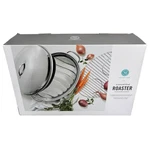 Martha Stewart Stainless Steel Covered Oval Roaster W/ Rack 15"X10.8". Fixed Price $54.99.