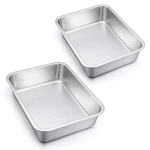 E-far Lasagna Set Of 2, Deep Stainless Steel Baking Pans, 12.75 X10 X3.2 Inc. Fixed Price $45.35.