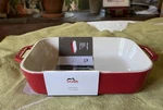 New Staub Baking Dish Rectangular Gratin Oven 10.5 X7.5 2.5QT Cherry Red. Fixed Price $39.99.