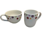 Pampered Chef Simple Additions Multi Polka Dots Coffee/ Soup /mugs Cups Lot 2. Fixed Price $19.49.