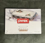 New Sealed Box Pyrex 2PC Limited Edition Serveware Set Snowflakes. Fixed Price $24.99.