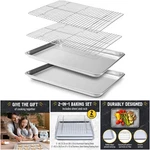 2 Pack Half Pan Stainless Steel Wire Rack Easy Clean Baking Sheets. Fixed Price $109.99.