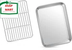 Baking Sheet With Rack Set, Joyfair Stainless Steel Toaster Oven Pans Tray &. Fixed Price $17.38.