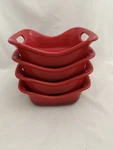 Rachel Ray Set Of Four 10 Oz Rectangle Red Stoneware Small Casserole Dishes. Fixed Price $16.99.