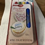 Betty Crocker Easy Writer Food Pen 4/PKG Red, Green, Yellow & Blue. Fixed Price $5.99.