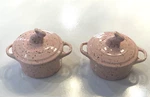 The Bake Shop By Master Class Ramekin Pink Bunny Casserole Dish Set Of 2 W/lids. Fixed Price $14.99.
