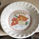 Himark Golden Pie Collection Ceramic Dish, Oven & Microwave Safe, White/red. Fixed Price $25.00.