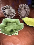 Vintage Leaf Plate Set 4 Pc Art Deco Harold Johnson California Pottery Purple +. Fixed Price $49.95.