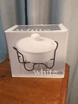 Covered Baking Dish White Elements 1.5 Quart With Metal Warming Stand New Box. Fixed Price $19.99.