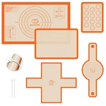 Silicone Baking Set Of 5, Nonstick Reusable Pastry Mat, Bread Sl.... Fixed Price $29.98.