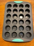 Trudeau Structure Silicone 24 Cavity Mini Muffin Pan, Grey/mint, Dishwasher Safe. Fixed Price $16.95.