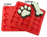 Kitchen Dog Treats Silicone Cookie Cake Pan Mold Bone-shaped And Paw Prints. Fixed Price $14.15.