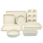 Martha Stewart Gallen Baking Pans 10-PIECE Bakeware Set, Linen White. Fixed Price $113.58.