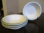 Restaurant Ware Tuxton Green Stripe 4 Piece Soup/cereal Rim Bowls Set. Fixed Price $29.99.