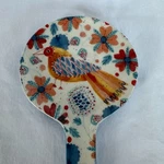 Anthropologie Annevieve Stoneware Spoon Rest Bird Flowers 7.25. Fixed Price $6.95.