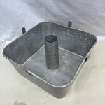 Vintage Aluminum 2 Pc. Square Angel Food 9"X9"X 4" Tube Cake Pan Cooling Legs. Fixed Price $17.99.