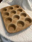 Pampered Chef Stoneware 12 Muffin Pan Cupcake Family Heritage Well Seasoned Euc!. Fixed Price $78.98.