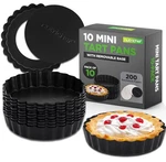 10-PIECE Nonstick Mini Tart Pans With X3.94 X0.94 , Black. Fixed Price $34.99.