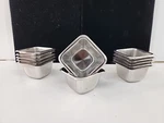 American Metalcraft Stainless Steel 2.5OZ Square Sauce Cup 12PK Nib Item# SSC25. Fixed Price $18.00.