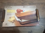 Vtg Anchor Hocking Amber Glass Ribbed Dish 1440 3 Qt 9X14" Baking Casserole &box. Fixed Price $20.00.
