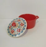 Pioneer Woman Mini Casserole Dish With Lid Stoneware Mazie Red 14.4 Oz. Fixed Price $14.95.