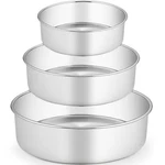 Teamfar 6/8 Cake Pan, Stainless Steel Round &9 -inch, Silver. Fixed Price $31.17.