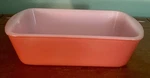 Vintage Pink Coral Glasbake Glass Loaf Pan Casserole Dish 1950S 10 X 2.5 Quart. Fixed Price $30.00.